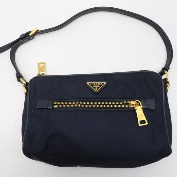Prada Tessuto Small Blue Nylon Shoulder Bag - Picture 1 of 16